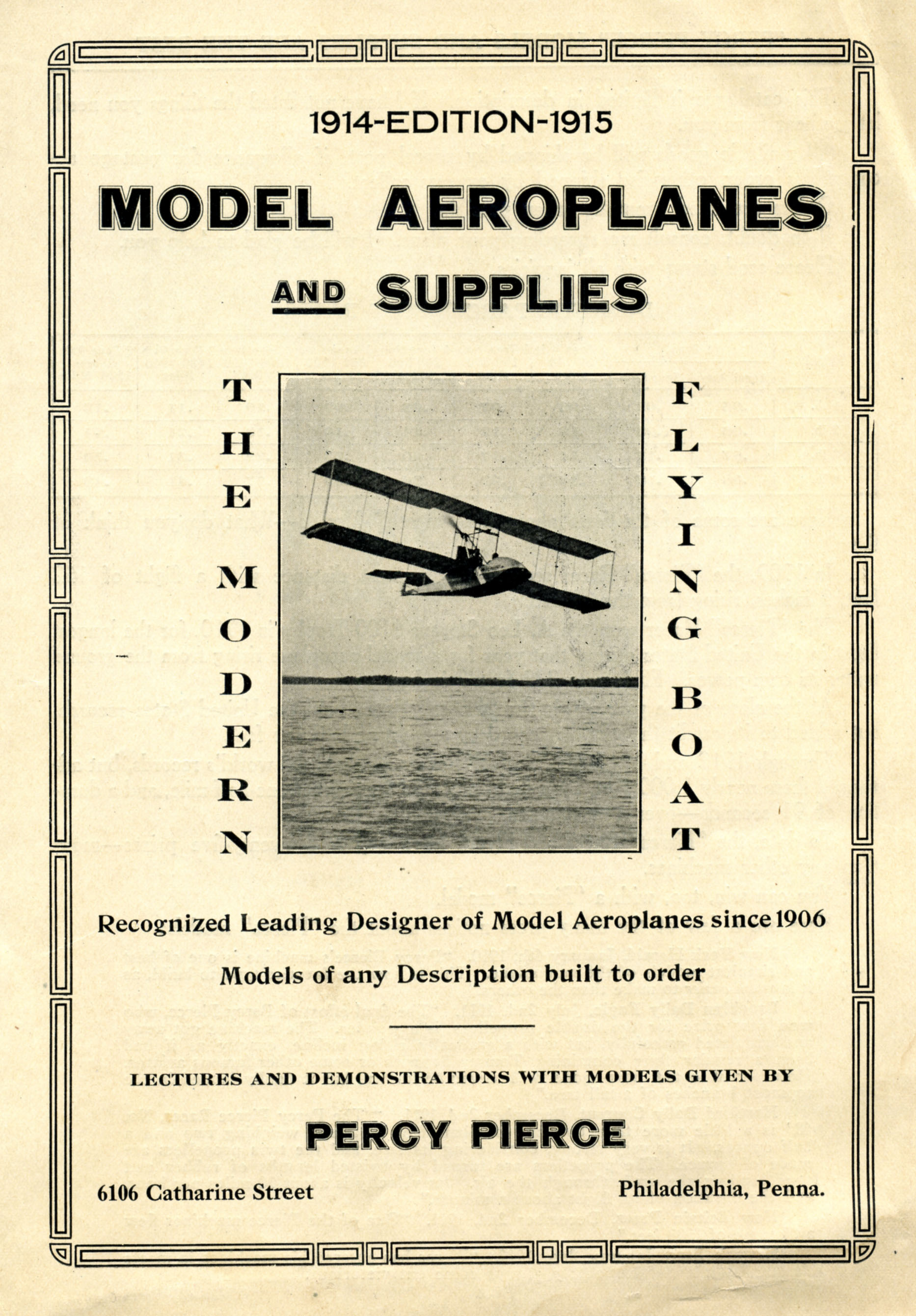 Catalog, Model Aeroplanes and Supplies, 1914-1915. (Source: National Model Aviation Museum Archives, Michael Fulmer Collection #0158)
