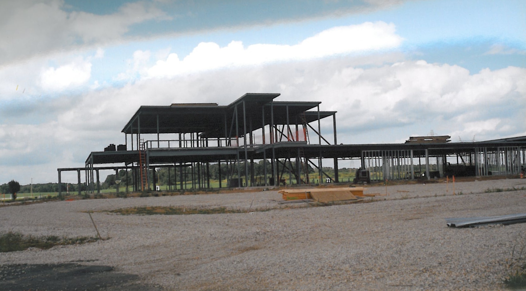 Construction on the new headquarters building, view from south, c. mid-2000. (Source: National Model Aviation Museum Archives, AMA Collection #0001, Photo Credit: AMA staff.) 