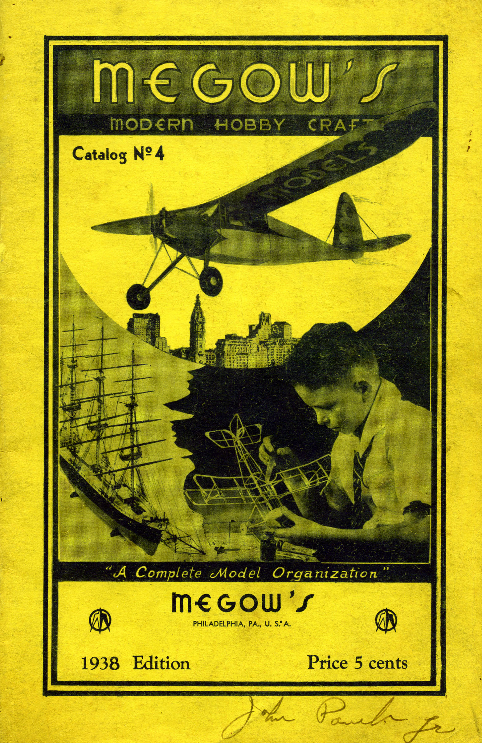 Catalog, Megow's Modern Hobby Craft, 1938. (Source: National Model Aviation Museum Archives, Manufacturers and Companies Collection #0043)
