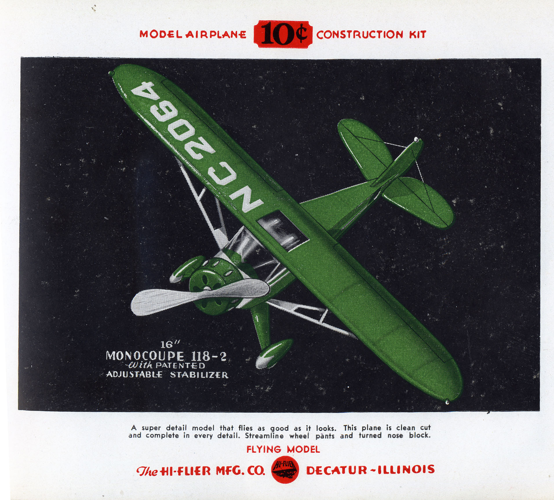 Catalog for hobby shop displays, front and inside page, Hi-Flier Manufacturing Company, c. 1930s-1940s. (Source: National Model Aviation Museum Archives, Manufacturers and Companies Collection #0043) 