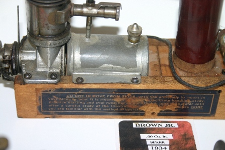 A view of the skids of a 1934 Brown Jr. Motor, Model B, serial number 1700, still on its original skids. (Source: National Model Aviation Museum Collection, donated by William Knepp, 1983.03.01.)