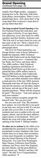 The article on the grand opening, sharing the happenings for members who couldn't attend.