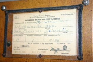 This license authorized the person to operate on a HAM radio frequency, although by this date, 1957, there were license-free frequencies available. (Source: National Model Aviation Museum Collection, Found in Collection, 2010.01.01.)