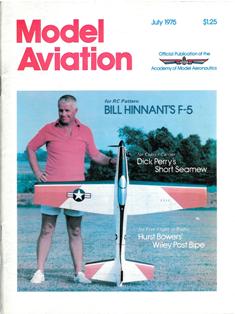 The first issue of the revived Model Aviation in July 1975.  (Source: National Model Aviation Museum Library [Model Aviation, July 1975, cover.]) 