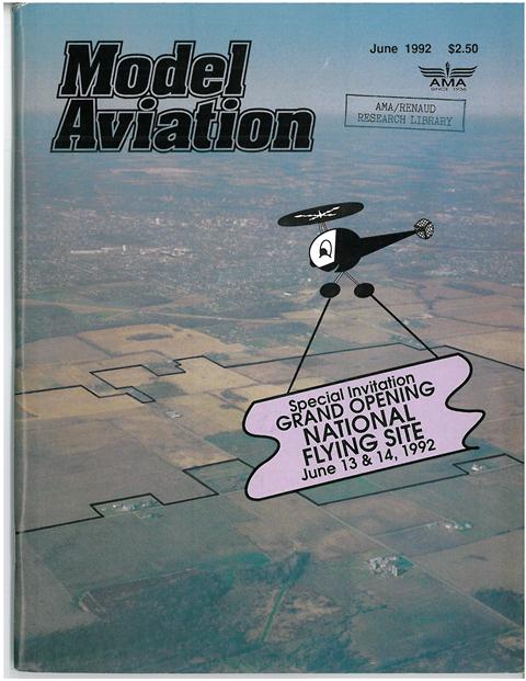 The cover of Model Aviation annoucing the grand opening of the Muncie property